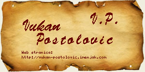 Vukan Postolović vizit kartica